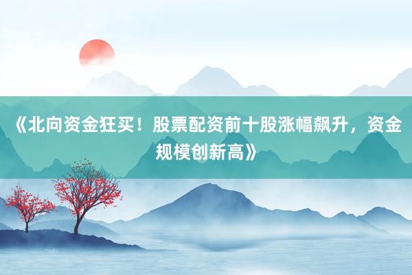《北向资金狂买！股票配资前十股涨幅飙升，资金规模创新高》