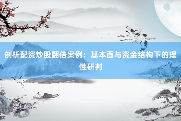 剖析配资炒股翻倍案例：基本面与资金结构下的理性研判