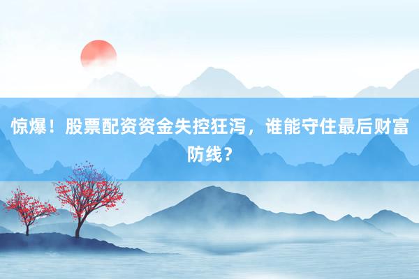 惊爆！股票配资资金失控狂泻，谁能守住最后财富防线？