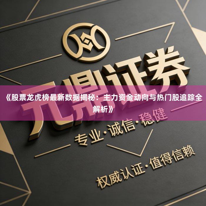 《股票龙虎榜最新数据揭秘：主力资金动向与热门股追踪全解析》