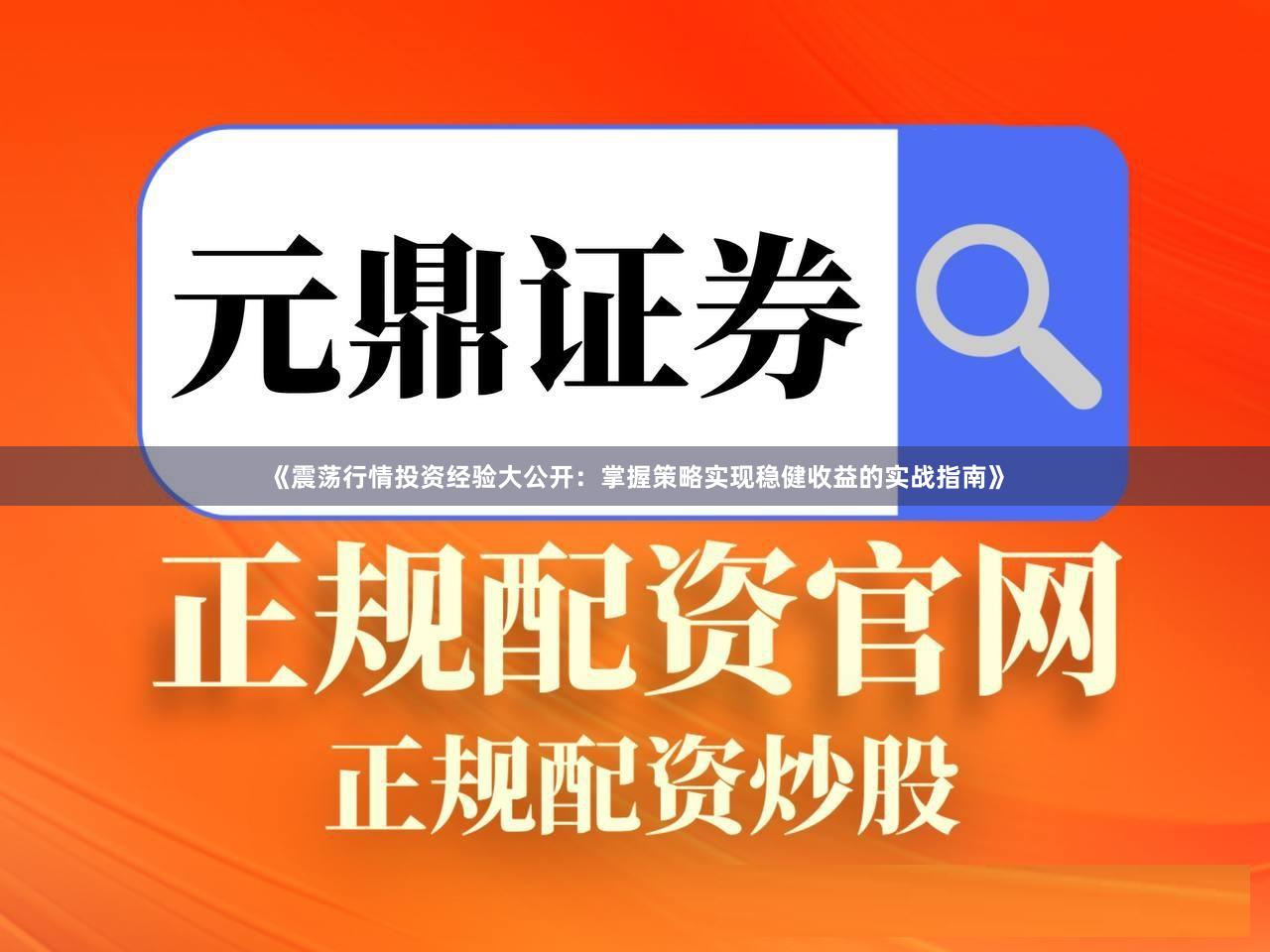 《震荡行情投资经验大公开：掌握策略实现稳健收益的实战指南》