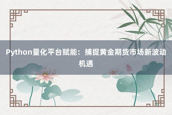 Python量化平台赋能：捕捉黄金期货市场新波动机遇