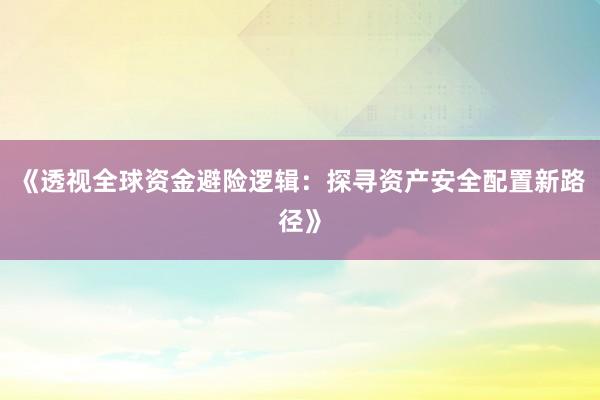 《透视全球资金避险逻辑：探寻资产安全配置新路径》
