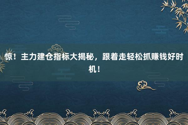 惊！主力建仓指标大揭秘，跟着走轻松抓赚钱好时机！