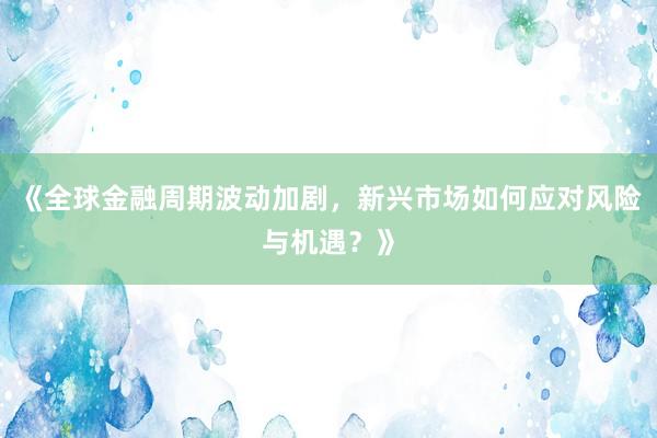 《全球金融周期波动加剧，新兴市场如何应对风险与机遇？》